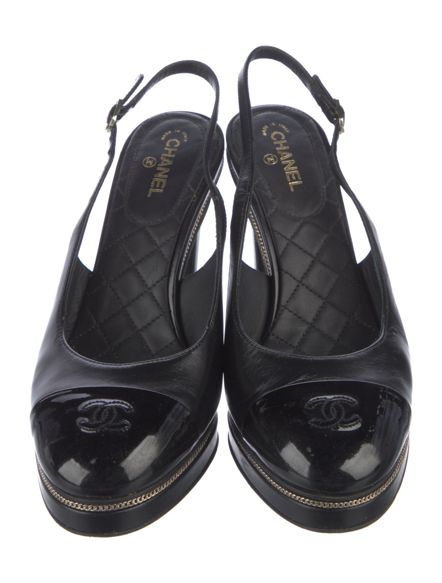 Chanel 2023 Interlocking CC Logo Slingback Pumps
